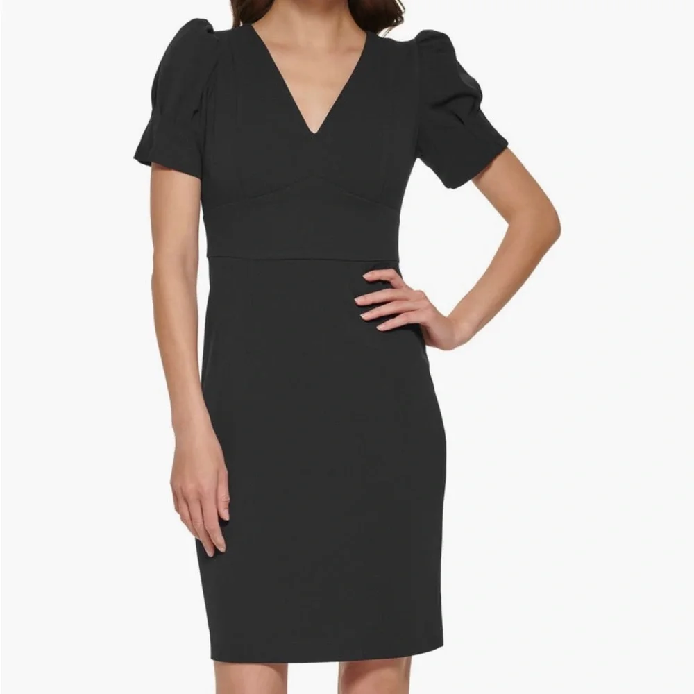 DKNY Womens Puff Sleeve Dress Size 14 NWT - Picture 1 of 5